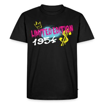 Edition Limitée 1954 Anniversaire Né 1954 - T-shirt Premium bio Homme - noir - Devant - Nico (187cm)