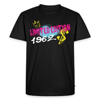 Edition Limitée 1962 Anniversaire Né 1962 - T-shirt Premium bio Homme - noir - Devant - Nico (187cm)