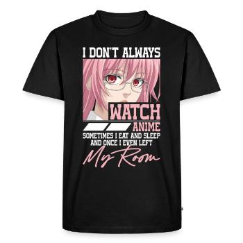 Je ne regarde pas toujours d’anime - T-shirt Premium bio Homme - noir - Devant - Nico (187cm)