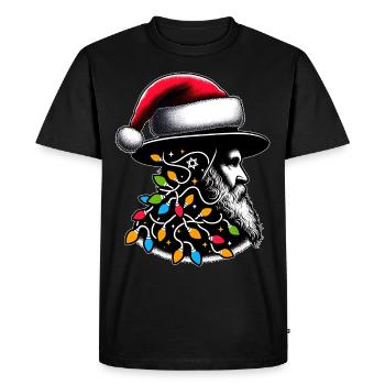 Rabbin Chapeau de Noël Hébreu Noël - T-shirt Premium bio Homme - noir - Devant - Nico (187cm)