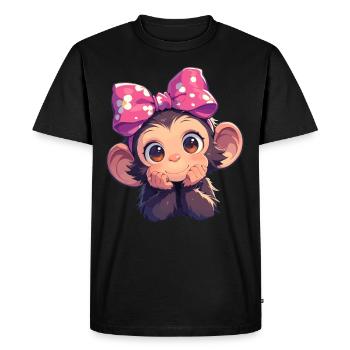 Chimpanzee Schimpansen Schimpanse - Men's Premium Organic T-Shirt - black - Front - Nico (187cm)