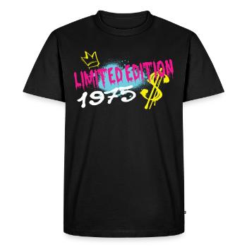 Edition Limitée 1975 Anniversaire Né 1975 - T-shirt Premium bio Homme - noir - Devant - Nico (187cm)