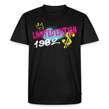 Limited Edition 1982 Birthday Born 1982 - Men's Premium Organic T-Shirt - black - Front - Nico (187cm)