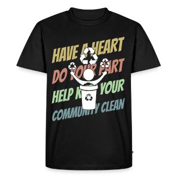 Déchets sauvages, pollution, sensibilisation à l’environnement - T-shirt Premium bio Homme - noir - Devant - Nico (187cm)