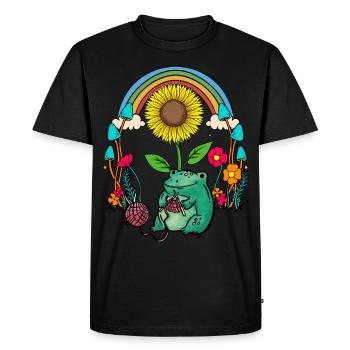 Frog, Frogs, Toad, Children, Child - Men's Premium Organic T-Shirt - black - Front - Nico (187cm)