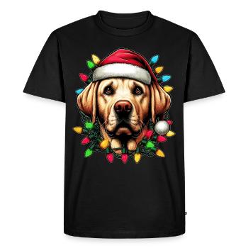 Labrador Retriever Chien Père Noël Noël - T-shirt Premium bio Homme - noir - Devant - Nico (187cm)