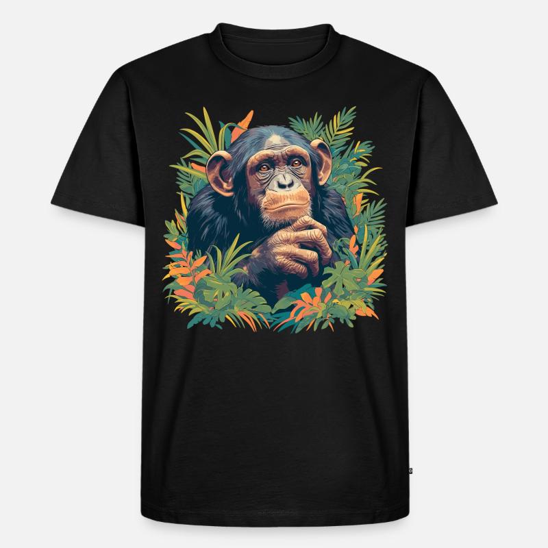 Chimpanzee Schimpansen Schimpanse - Männer Premium Bio T-Shirt - Schwarz
