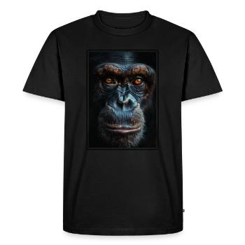 Chimpanzee Schimpansen Schimpanse - Men's Premium Organic T-Shirt - black - Front - Nico (187cm)