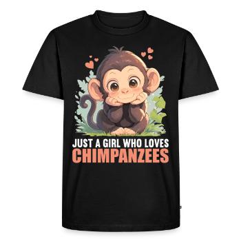 Chimpanzee Schimpansen Schimpanse - Men's Premium Organic T-Shirt - black - Front - Nico (187cm)