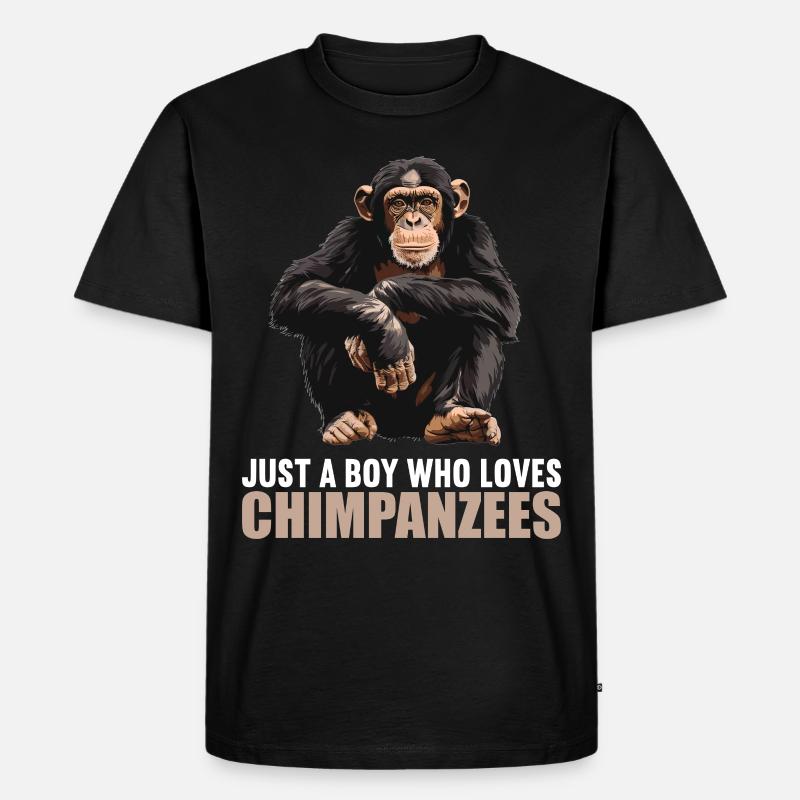 Chimpanzee Schimpansen Schimpanse - Männer Premium Bio T-Shirt - Schwarz