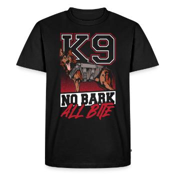 Police et chien de berger - T-shirt Premium bio Homme - noir - Devant - Nico (187cm)