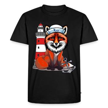 Marin Seafarer Fox Ancre de phare maritime - T-shirt Premium bio Homme - noir - Devant - Nico (187cm)