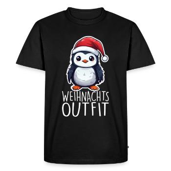 Pinguin - Männer Premium Bio T-Shirt - Schwarz - Vorne - Nico (187cm)