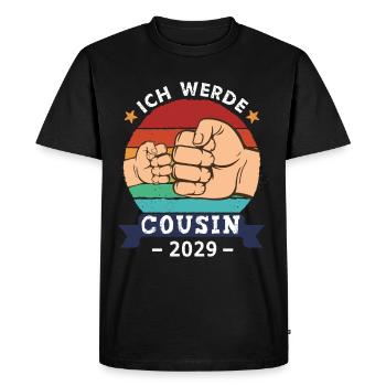 Je serai cousin 2029 grossesse enceinte - T-shirt Premium bio Homme - noir - Devant - Nico (187cm)