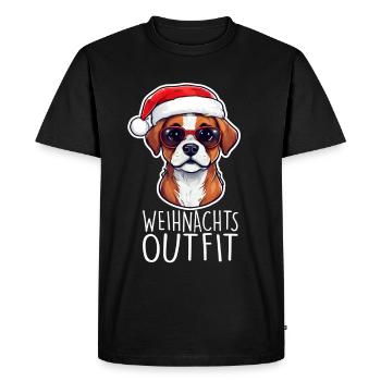 Christmas Dog - Men's Premium Organic T-Shirt - black - Front - Nico (187cm)