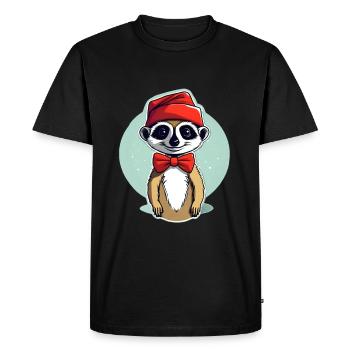 Meerkat Christmas Outfit - Men's Premium Organic T-Shirt - black - Front - Nico (187cm)