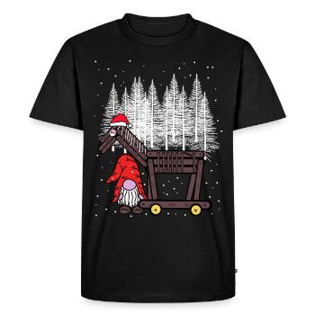 Christmas Gift Santa Claus Horse Funny Funny - Men's Premium Organic T-Shirt - black - Front - Nico (187cm)