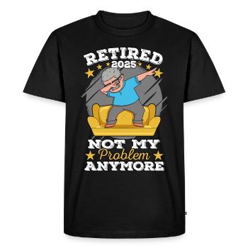 Retired 2025 Retirement Legend Retired - Men's Premium Organic T-Shirt - black - Front - Nico (187cm)