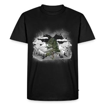 Nature Mountains Mountains Mountain Mountaineers Hike - Men's Premium Organic T-Shirt - black - Front - Nico (187cm)