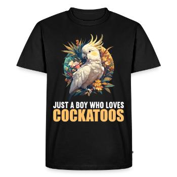 Cacatoès Cacatoès Cacatoès - T-shirt Premium bio Homme - noir - Devant - Nico (187cm)