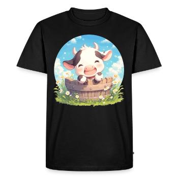 Vaches Vache - T-shirt Premium bio Homme - noir - Devant - Nico (187cm)