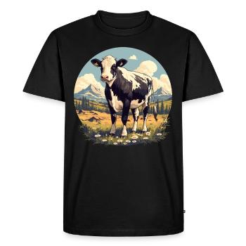 Vaches Vache - T-shirt Premium bio Homme - noir - Devant - Nico (187cm)