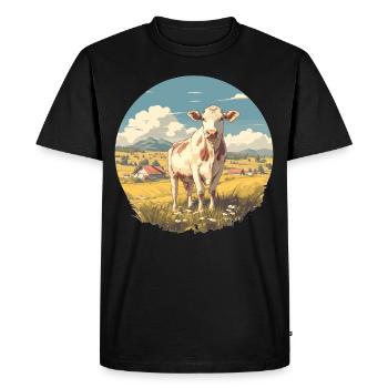 Vaches Vache - T-shirt Premium bio Homme - noir - Devant - Nico (187cm)