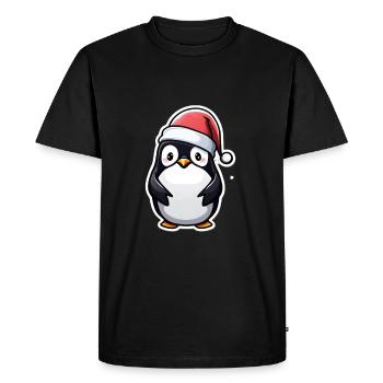 Joyeux Noël Pingouin - T-shirt Premium bio Homme - noir - Devant - Nico (187cm)