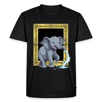 Éléphant Trompe d’éléphant - T-shirt Premium bio Homme - noir - Devant - Nico (187cm)