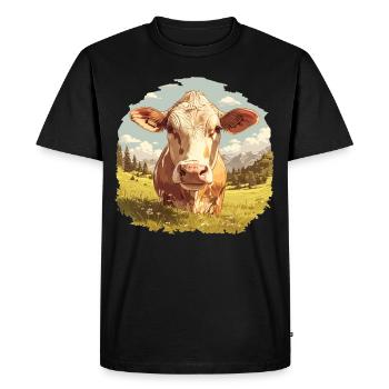 Vaches Vache - T-shirt Premium bio Homme - noir - Devant - Nico (187cm)