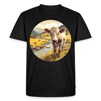Vaches Vache - T-shirt Premium bio Homme - noir - Devant - Nico (187cm)