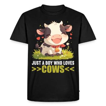 Vaches Vache - T-shirt Premium bio Homme - noir - Devant - Nico (187cm)