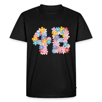 4B Mouvement féministe floral Force Femmes - T-shirt Premium bio Homme - noir - Devant - Nico (187cm)