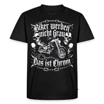 Werden Nicht Grau Das Ist Chrom Motorradfahrer - Männer Premium Bio T-Shirt - Schwarz - Vorne - Nico (187cm)