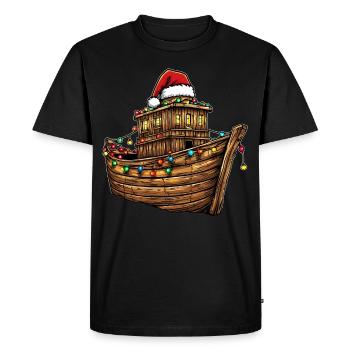 Noah's Ark Christmas Hat Xmas - Men's Premium Organic T-Shirt - black - Front - Nico (187cm)