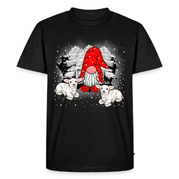 Père Noël Gnome Nain Mouton Père Noël - T-shirt Premium bio Homme - noir - Devant - Nico (187cm)