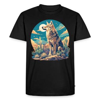 Coyotes Coyote - T-shirt Premium bio Homme - noir - Devant - Nico (187cm)