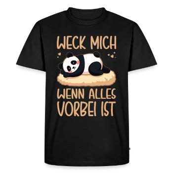 Wake me up when it's all over / Late riser - Men's Premium Organic T-Shirt - black - Front - Nico (187cm)
