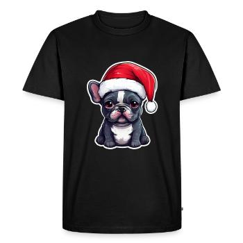 Hund Weihnachten - Männer Premium Bio T-Shirt - Schwarz - Vorne - Nico (187cm)