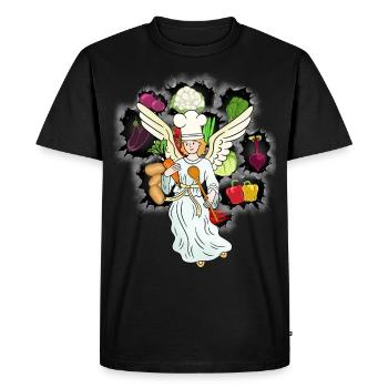 heavenly cooking vegetables angel cook cook - Men's Premium Organic T-Shirt - black - Front - Nico (187cm)
