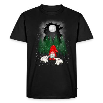 Père Noël Père Noël Noël Noël Nain Mouton - T-shirt Premium bio Homme - noir - Devant - Nico (187cm)