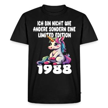 Edition Limitée 1988 Anniversaire Né 1988 - T-shirt Premium bio Homme - noir - Devant - Nico (187cm)