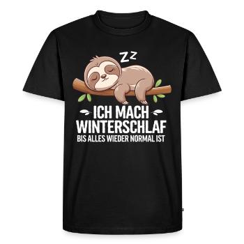 J’hiberne jusqu’à ce que tout revienne à la normale - T-shirt Premium bio Homme - noir - Devant - Nico (187cm)