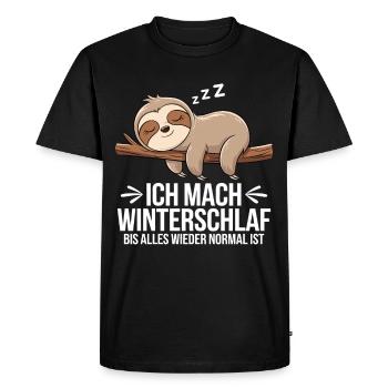 J’hiberne jusqu’à ce que tout revienne à la normale - T-shirt Premium bio Homme - noir - Devant - Nico (187cm)