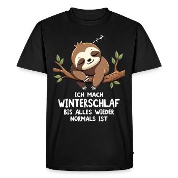 J’hiberne jusqu’à ce que tout revienne à la normale - T-shirt Premium bio Homme - noir - Devant - Nico (187cm)
