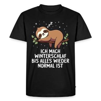 J’hiberne jusqu’à ce que tout revienne à la normale - T-shirt Premium bio Homme - noir - Devant - Nico (187cm)