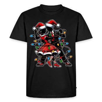 Sock Hop Dance 50s Christmas Hat Xmas - Men's Premium Organic T-Shirt - black - Front - Nico (187cm)