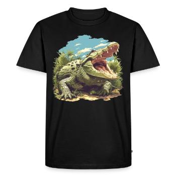 Crocodiles Crocodile - T-shirt Premium bio Homme - noir - Devant - Nico (187cm)