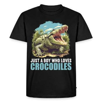 Crocodiles Crocodile - T-shirt Premium bio Homme - noir - Devant - Nico (187cm)