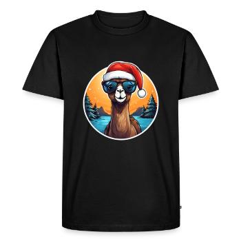 Kamel Weihnachten - Männer Premium Bio T-Shirt - Schwarz - Vorne - Nico (187cm)